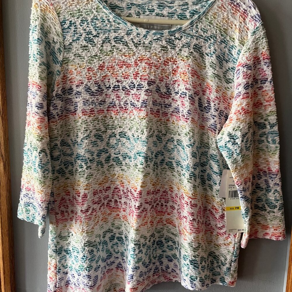 Alfred Dunner Multi-Colored Shirt - Size Petite Medium